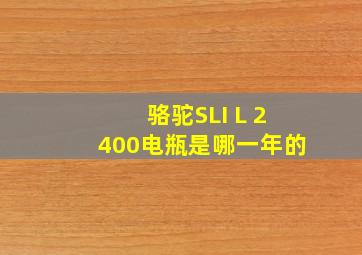 骆驼SLI L 2400电瓶是哪一年的